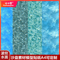 Miniature Landscape Water Surface Sticker for DIY Model Scenery, A4 Self-Adhesive
