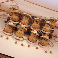 Creative Straw Hat Farmer Gourd Pendant Chicken Swing Bag Car Charm Stress Relief Decor