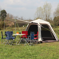 Portable Hexagonal Pop-Up Camping Tent for 4-6 People, Double Layer Waterproof Outdoor Shelter
