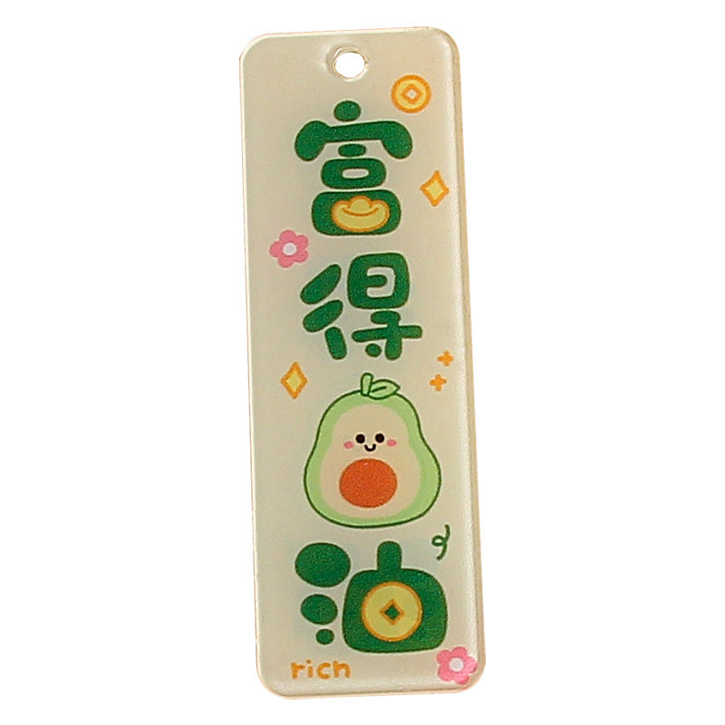 Acrylic Double-Sided Blessing Keychain Pendant for Bags and DIY Crafts