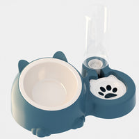 Automatic Water Dispenser and Food Bowl Set for Cats and Small Dogs, Elevated Pet Feeder with Anti-Spill Design