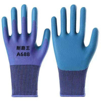 Rubber Coated Work Gloves for Men, Non-slip Breathable Heavy Duty Construction Safety Gloves