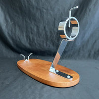 Premium Spanish Ham Holder with Solid Wood Base for 5J Ham Slicing, Stainless Steel