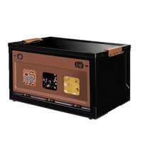 Foldable Storage Box with Wheels, Large Capacity, Three-Door Design, for Home and Outdoor Camping