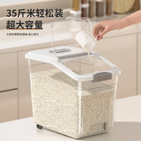 Food-Grade Rice Storage Container with Measuring Cup, Moisture-Proof and Insect-Proof