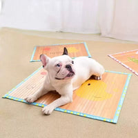 Pet Cooling Mat for Dogs and Cats, Chew-Resistant Bamboo Summer Sleeping Pad for Small to Large Breeds