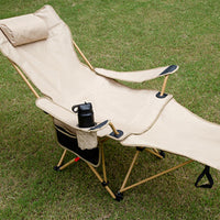 Outdoor Adjustable Reclining Folding Chair with Armrests, Portable Sit-Back Chair for Camping, Fishing, and Beach Use
