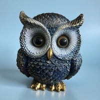 American Retro Owl Desktop Ornament for TV Cabinet & Wine Cabinet Decor, Resin Craft Housewarming Gift