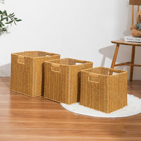 Woven Rattan Style Storage Basket for Living Room, Coffee Table, Cabinet, Drawer, Snacks, Toys