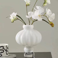 Retro Chinese Style Amber Glass Vase for Home Decor