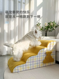 Washable Pet Stairs Ramp for Small to Medium Dogs, Detachable Dog Bedside Ladder for Easy Access to Beds and Sofas