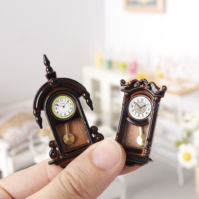 Miniature Retro Grandfather Clock for 1:12 Dollhouse