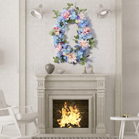 Artificial Hydrangea Peony Eucalyptus Wreath for Front Door Wall Decor