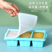 Large Grid Silicone Ice Cube Tray with Lid - Food Grade Leak-Proof Square Molds for Big Ice Cubes