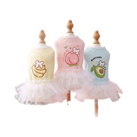 Fruit Party Pet Vest Dress Summer Breathable Cooling Dog Clothes Ice Feel Mesh Skirt