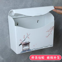 Wall-Mounted Waterproof Toilet Paper Holder with Lid for Bathroom