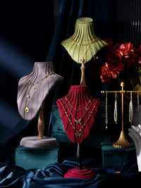 Velvet Jewelry Display Bust Stand for Necklaces and Pendants, Countertop Mannequin Prop