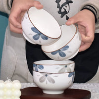 Underglaze Ceramic Rice Bowl Set, High Aesthetic Individual Dinnerware