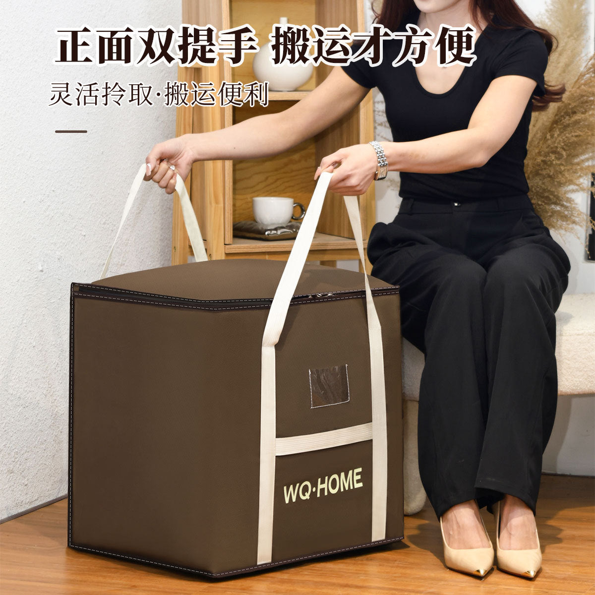Large Capacity Non-Woven Fabric Moving Storage Bag Dustproof Clothes Quilt Organizer