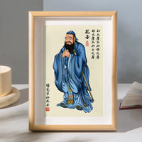 Confucius Portrait Calligraphy Desk Ornament and Wall Hanging