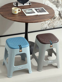Stackable Plastic Stools with Non-Slip Hollow Seat for Dining, Bathroom, and Home Use, 2-Pack