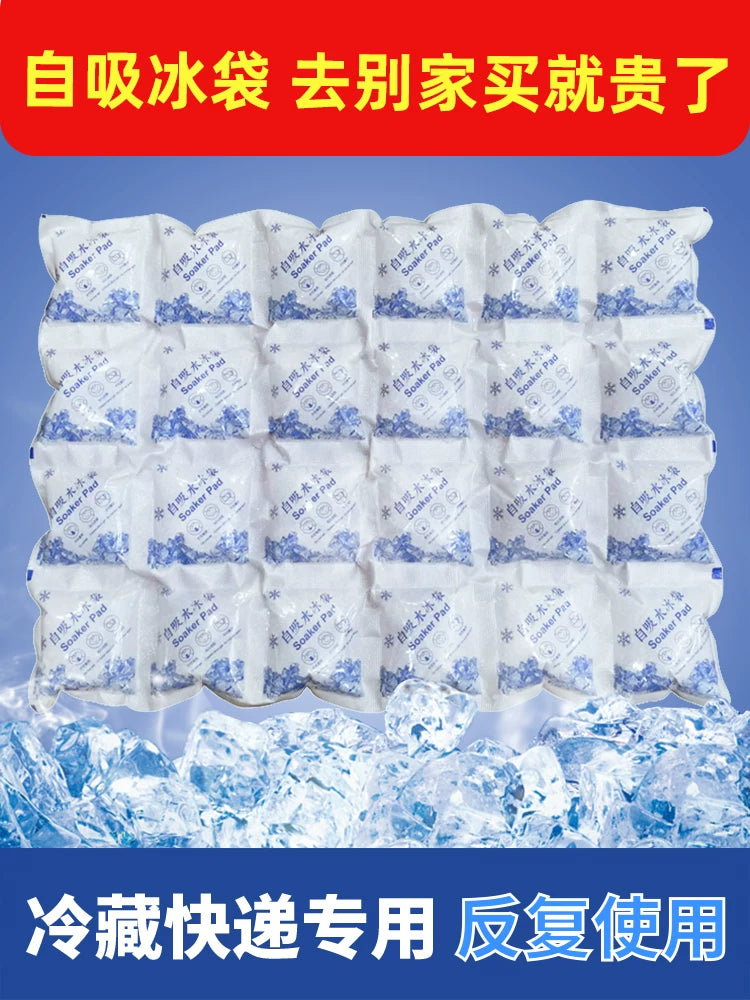 Water-Free Self-Absorbing Ice Pack for Commercial Food, Seafood, Fruit Preservation, Cold Chain Logistics, Reusable