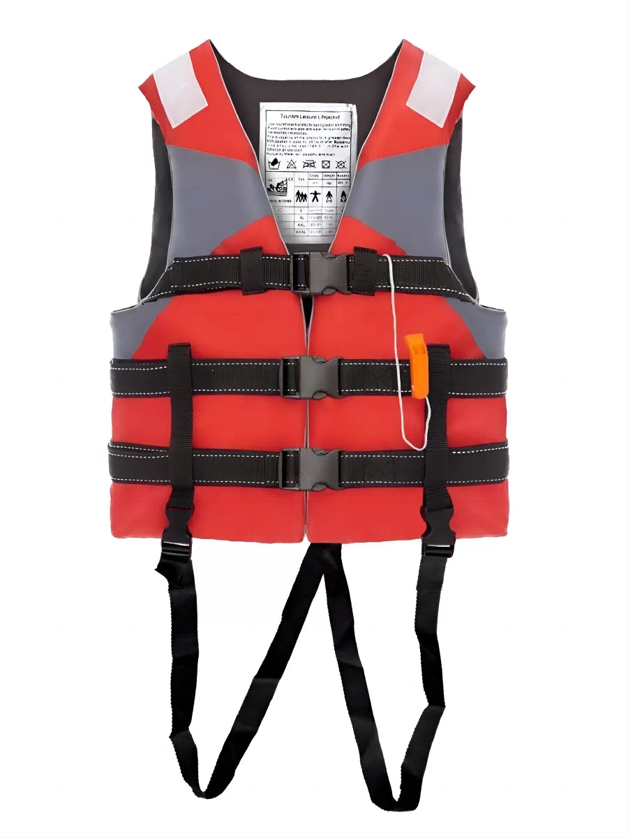 High Buoyancy Life Vest with Crotch Strap & Whistle for Adults & Kids - Professional Boating, Flood Control, Fishing