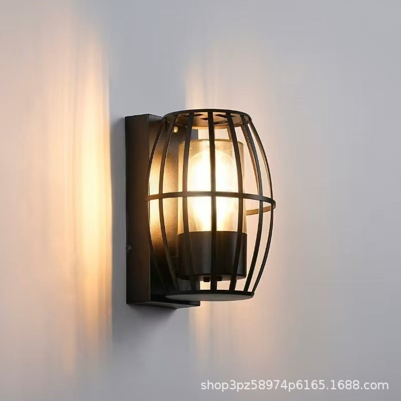 New Chinese Style E27 Wall Lamp Modern Minimalist Retro Outdoor Villa Hotel Sconce
