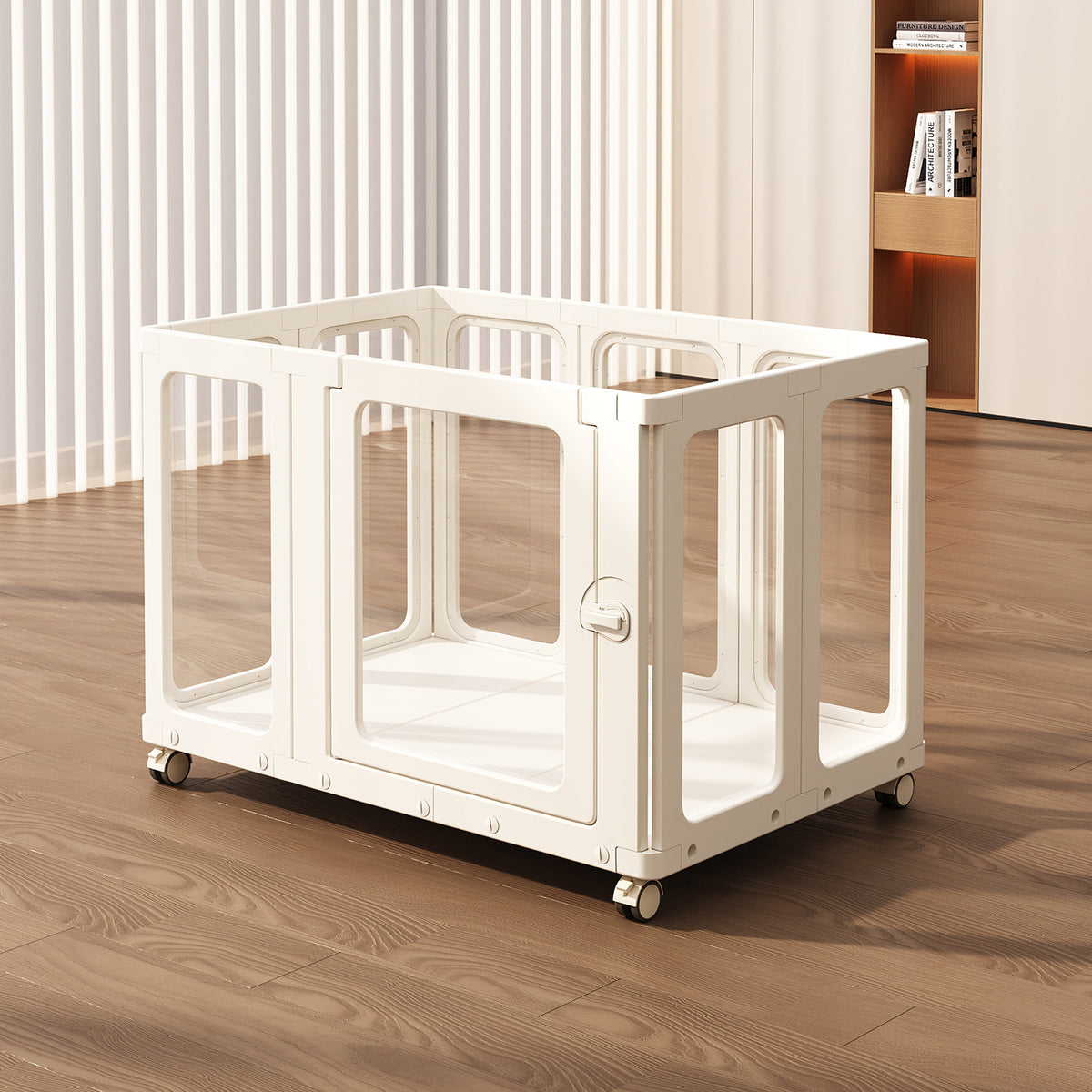 Portable Transparent Pet Playpen for Small Dogs Indoor Puppy Enclosure with Movable Panels