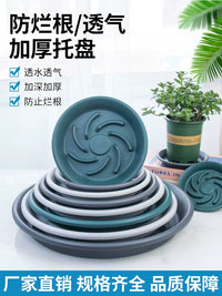 Thickened Resin Plant Pot Saucer with Wheels - Round Breathable Base for Potted Plants