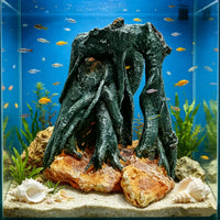 Reptile Hideaway Cave Decoration for Terrariums - Simulated Tree Root & Vine Design for Lizards, Frogs, Geckos, Snakes