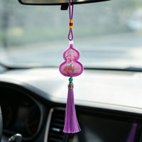 Vintage Embroidered Gourd Sachet Pendant Car Hanging Ornament