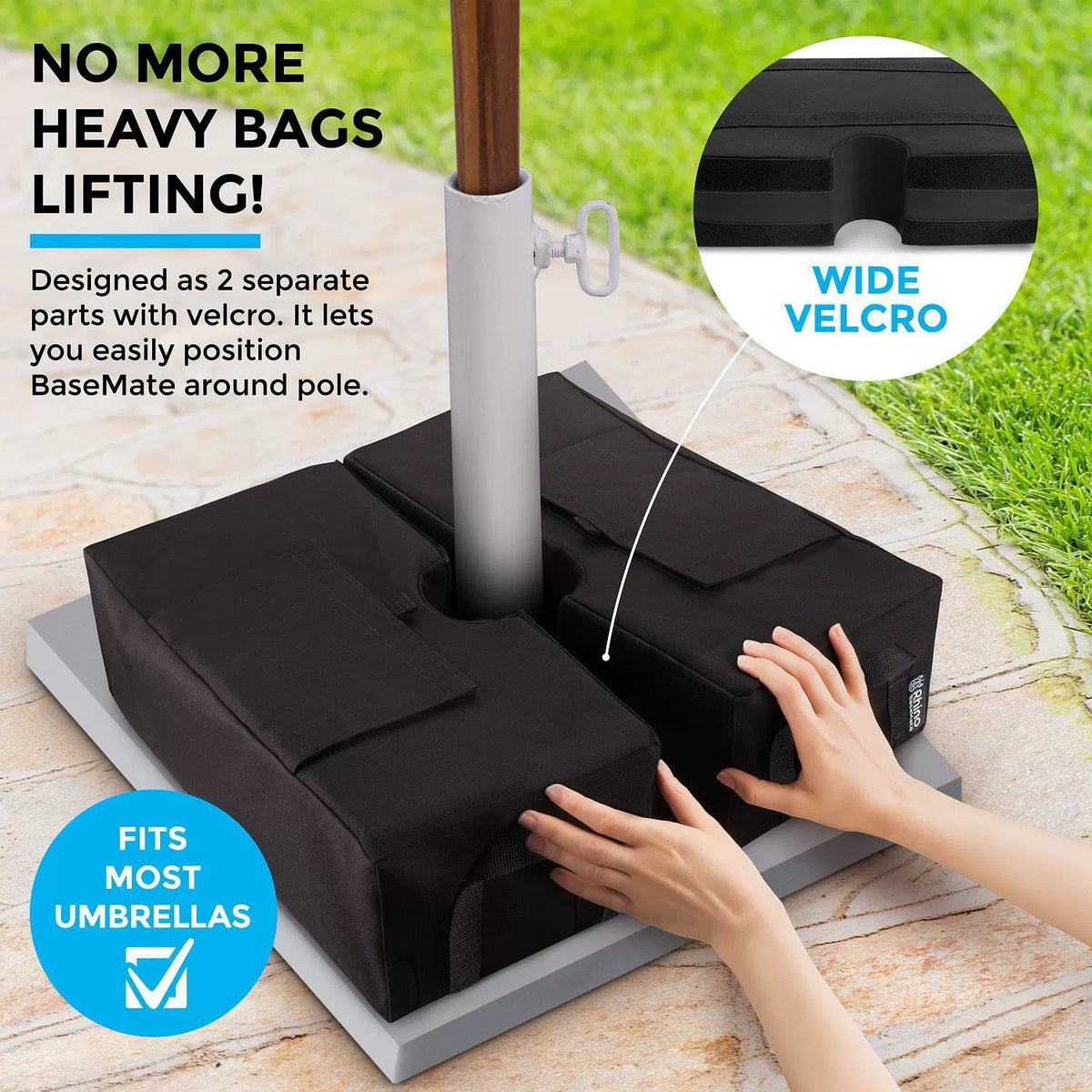 Patio Umbrella Base Weight Bag, Heavy Duty Outdoor Waterproof Sandbag for Sunshade Stability