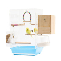 New Transparent Acrylic Bird Cage Panoramic Anti-Splash Villa Style Birdhouse for Home Display