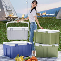 Portable Insulated Cooler Box for Outdoor Picnics, Camping, and Car Travel - Large Capacity Food and Beverage Storage