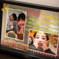 Double-Sided Glass Photo Frame 7/6 Inch Transparent DIY Painting Creative Ornament Desktop Display Gift
