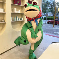 Inflatable Frog Mascot Costume with Fan for Adults and Kids