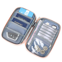 RFID Blocking Passport Holder Travel Wallet with Zipper Closure for Men and Women