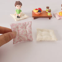 Miniature Japanese Style Fabric Cushion for Dollhouse Sofa Chair, Living Room Bedroom Scene Model