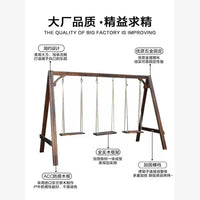 Outdoor Solid Wood Swing Chair for Patio Yard Balcony - Anti-Corrosion Multi-Person Rocking Chair