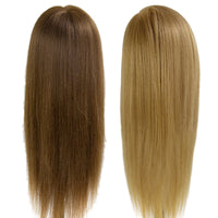 Real Human Hair Mannequin Head for Hairdressing Practice, Braiding, Cutting, and Styling
