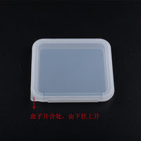 Square Clear Plastic Storage Box for Nail Art, Eyelashes, Cards, Portable Display Case with Flip Lid