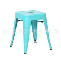 Industrial Metal Bar Stool, 18-inch Square Iron Bar Chair for Kitchen, Pub, or Cafe