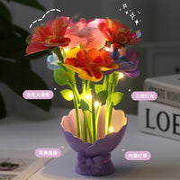 DIY Flower Craft Machine Kit for Kids, Educational Toy for Girls, Handmade Bouquet Maker with Light
