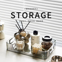 Multi-layer PET Desktop Storage Rack with Wheels for Cosmetics and Sundries