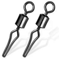 American Swivel Snap Connectors for Fishing Lines, Black, 50-Pack