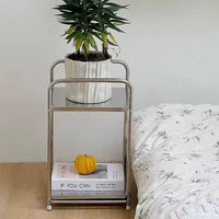 Stainless Steel Multi-layer Bathroom Storage Rack with Wheels