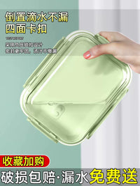 Glass Lunch Box Set with Compartments for Microwave, Work, and Food Storage