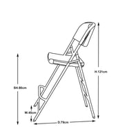 Portable Folding Bar Stool with Backrest - High Counter Height Chair for Home and Commercial Use