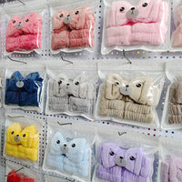 Bowknot Headband and Wristband Set for Face Washing - Absorbent Hair Accessories